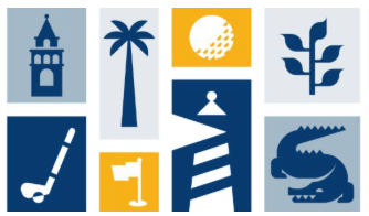 collage of St. Johns Golf Club and St. Johns County branding elements